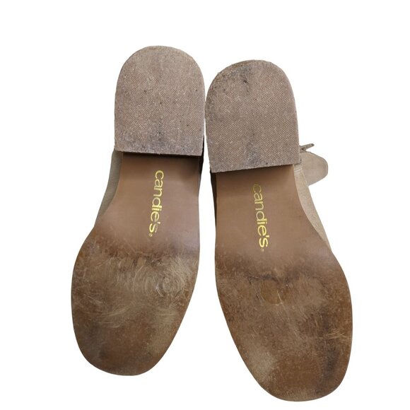 Candies Ankle Boot Womens 6 Tan Y2K Country Western Suede Leather Side Zip - Picture 7 of 10